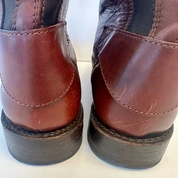 Frye Jayden vintage cognac leather tall brown riding boots, size 5 1/2 - Picture 7 of 9